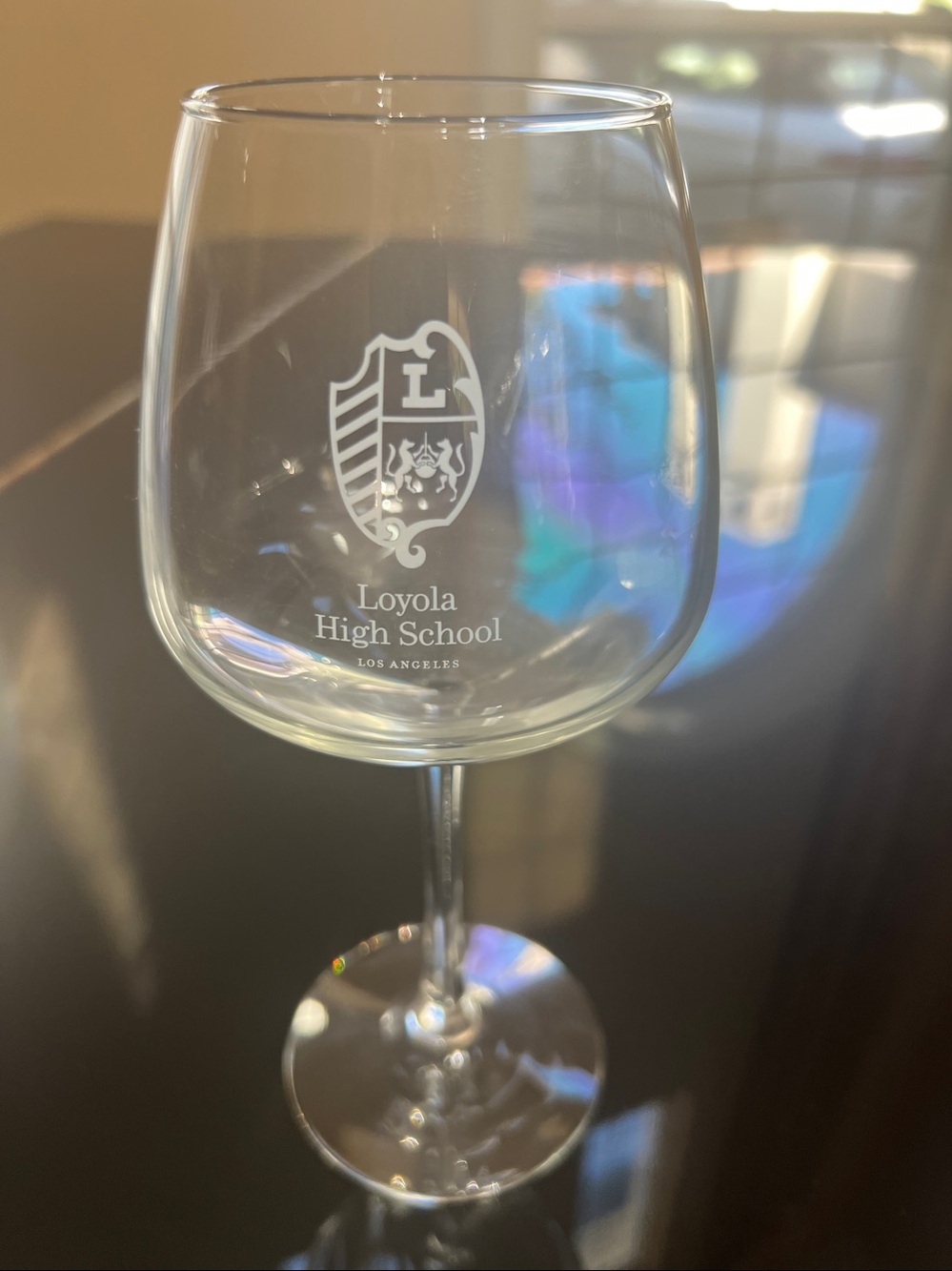 Loyola High School Logo Wine Glasses